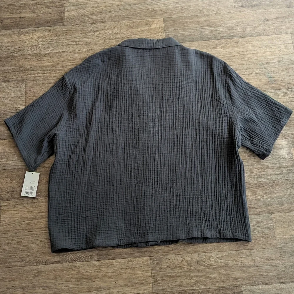 NWT Stars Above Cotton Gauze Muslin Cotton Cottagecore Gray Top Size Large - Picture 6 of 7